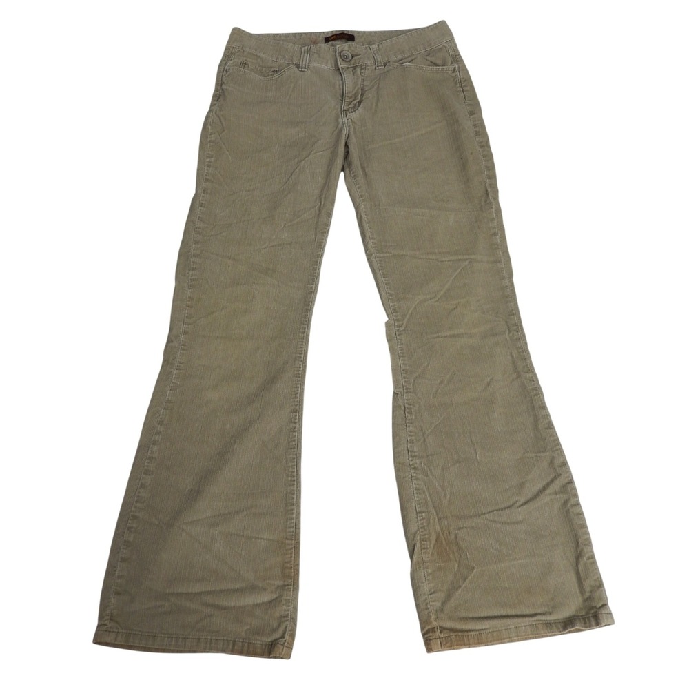 Lee One True Fit Corduroy Flare Pants Women Size 12M Beige Lower Waist‎